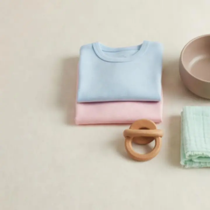 Átgondoltan elrendezett baba kollekciók polcokon, organikus anyagokkal