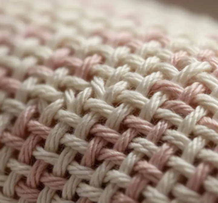 GOTS tanúsított organikus pamut textil mikroszkopikus részlete