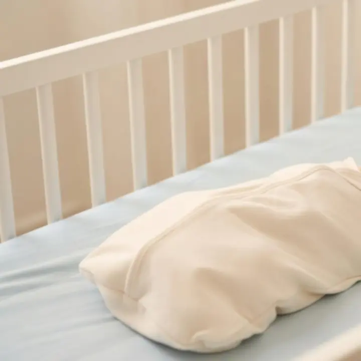 Békésen alvó csecsemő biztonságos környezetben