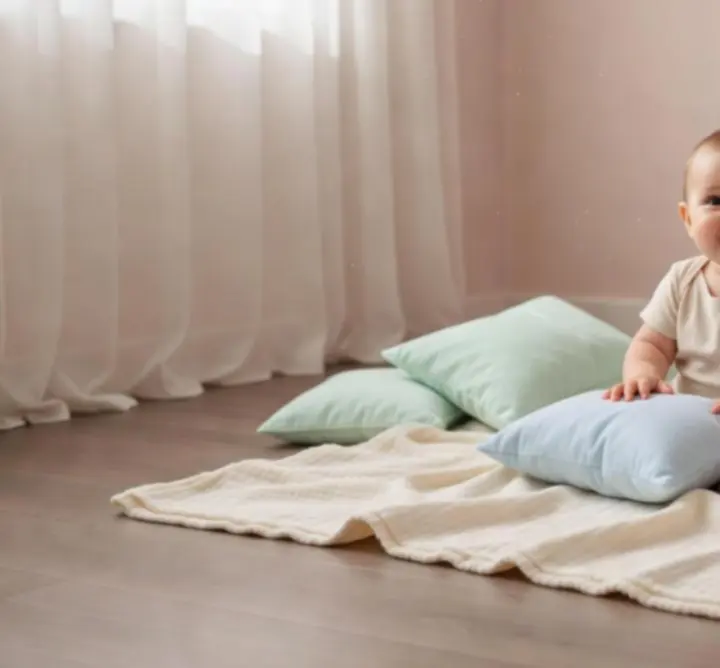 Nyugodt, organikus gyerekszoba környezet természetes fényben